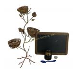 Enamel Spoon,  Kids slate chalkboard, wire tree