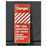 Enameled Metal Railroad Danger Sign