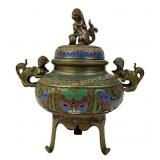 Japanese Champleve Enameled Censer