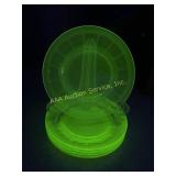 Uranium Glass 6" Plates