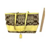 Coach, Yellow Signature C Tote Bag, F13808