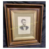 Framed photo Lincoln in 1865 some wear on the