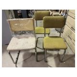 Set of 3 side chairs.  Wool and aluminum and 1