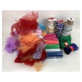 Crafting ribbon and tulle items.