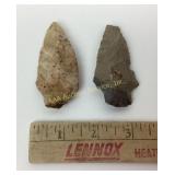 (2) Native American projectile points from