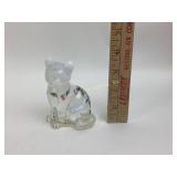 Fenton hand painted opalescent glass cat figurine