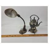 Art deco desk lamp - powets on. Silver plate