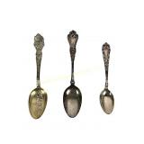 (3) sterling spoons, one engraved. 41 grams