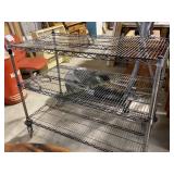 Metal wire shelving unit with casters