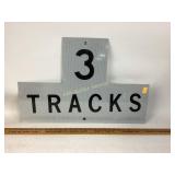 Railroad "3 Tracks" Sign