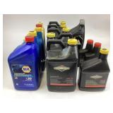 Lot of motor oils, various brands and sizes