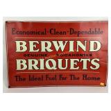 Berwind Briquets Metal Advertising Sign