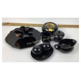 Homco Home Interiors black ceramic tableware set