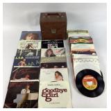 45 RPM Vinyl Records with Carrying Case