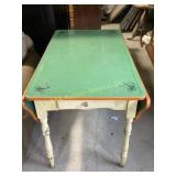 Enamel Top Drop Leaf Table with Scalloped Edge