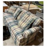 Couch, Plaid, 52 inches Long with Four Matching