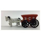 Cast Iron Horse-Drawn Ice Wagon Toy