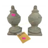 (2) Poured Concrete garden finials