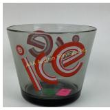 MCM Glass Ice Bucket With Red and white Design