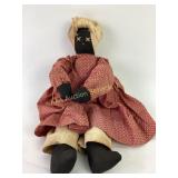 Handmade Rag Doll With Red Dress and Blonde Hair