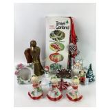 Homco Christmas Figurines,  Brass angel, Tinsel