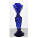 Cobalt glass 11 1/2" Art Nouveau perfume bottle