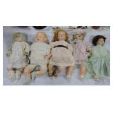 Lot of 5 assorted dolls