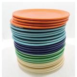 Vintage Fiesta 9" plate group, 23 pcs, mixed,