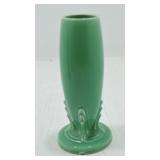 Vintage Fiesta bud vase, green, glaze imperfection