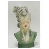Lady head ceramic TV lamp, 12"