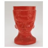Red lady head vase/wall pocket 6 1/2"