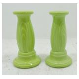 Fiesta Post 86 pair tapered candle holders,