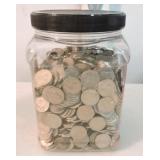 Jar of Jefferson nickels