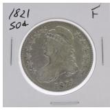 1821 Bust half, F