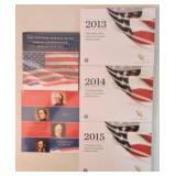 Lot of 5 Annual Dollar US mint sets: 2007,