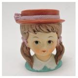 Lady head vase, 3 1/2"