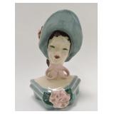 Large lady head vase, Kim Ward 26, 10 1/2"