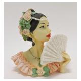 Cameo Girls lady head vase, Martina Evening in