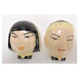 Pair of head vase wall pockets, 5"