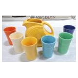 Vintage Fiesta 7 pc juice set, nick to ivory