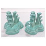 Fiesta Post 86 pair of pyramid candle holders,