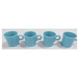 Vintage Fiesta mug group, 4 turquoise