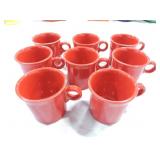 Fiesta Post 86 lot of 8 ring handles mugs, scarlet