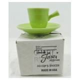 Fiesta Post 86 AD cup & saucer, chartreuse, NIB