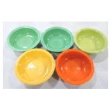 Vintage Fiesta 5 1/2" fruit bowl group, 5 mixed