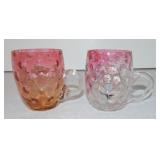 Amberina and Rubina lot of 2 punch cups