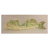 Continental majolica fish toothpick holder