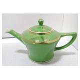 Hall China Albany teapot, emerald standard gold