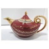 Hall China Aladdin teapot, maroon gold label