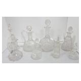 Lot of 8 cruets and decanters